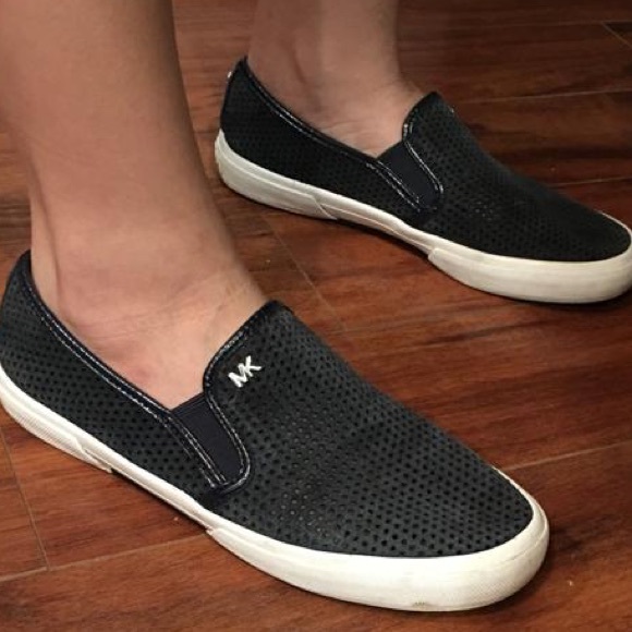 michael kors blue slip on sneakers